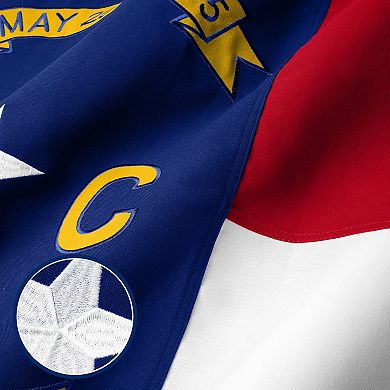 G128 North Carolina Emb 220G 2.5x4 Ft Embroidered Spun Polyester Flag