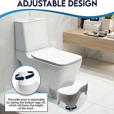 F.C Design JEP 303 Adjustable Poop Stool for Bathroom - Toilet Stool & Potty Squatty Stool for Adults
