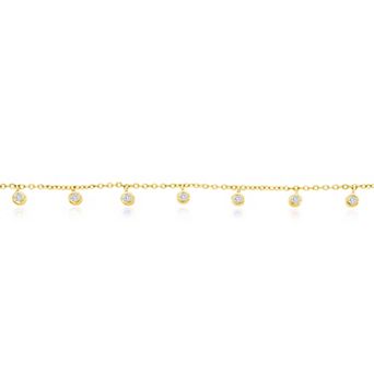 Argento Bella Cubic Zirconia Charms Anklet