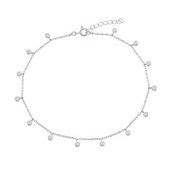 Argento Bella Cubic Zirconia Charms Anklet