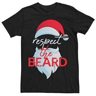 Men's Christmas Santa Respect The Beard Graphic Tee