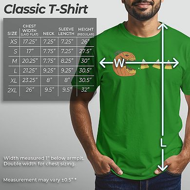 Men's Halloween Jack-o'-Lantern Eating Candy Corn Graphic Tee