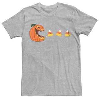 Men's Halloween Jack-o'-Lantern Eating Candy Corn Graphic Tee