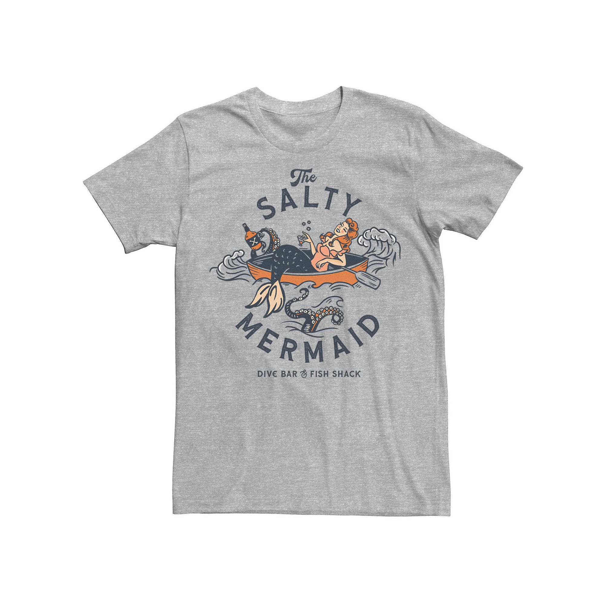 Mens The Salty Mermaid Dive Bar & Fish Shack Graphic Tee, Size: XS, Athlet