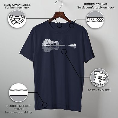 Men's Forest Guitar Reflection Graphic Tee