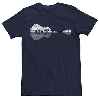 Men's Forest Guitar Reflection Graphic Tee