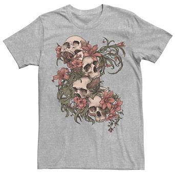 Men's Garden of Skulls Flowers Graphic Tee