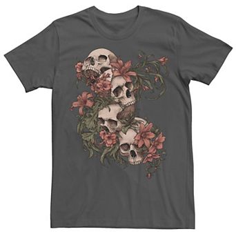 Men's Garden of Skulls Flowers Graphic Tee