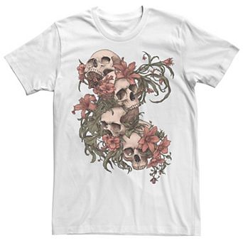 Men's Garden of Skulls Flowers Graphic Tee