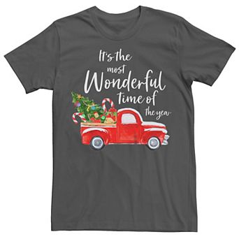 Men's Christmas Most Wonderful Time Of The Year Truck Graphic Tee