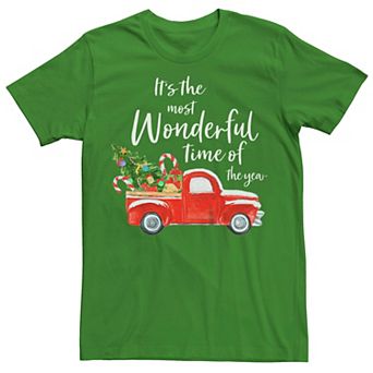 Men's Christmas Most Wonderful Time Of The Year Truck Graphic Tee