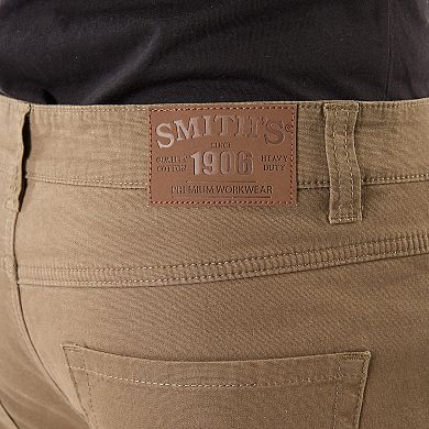 Big & Tall Smith's Workwear Stretch Fleece-Lined Canvas 5-Pocket Pants