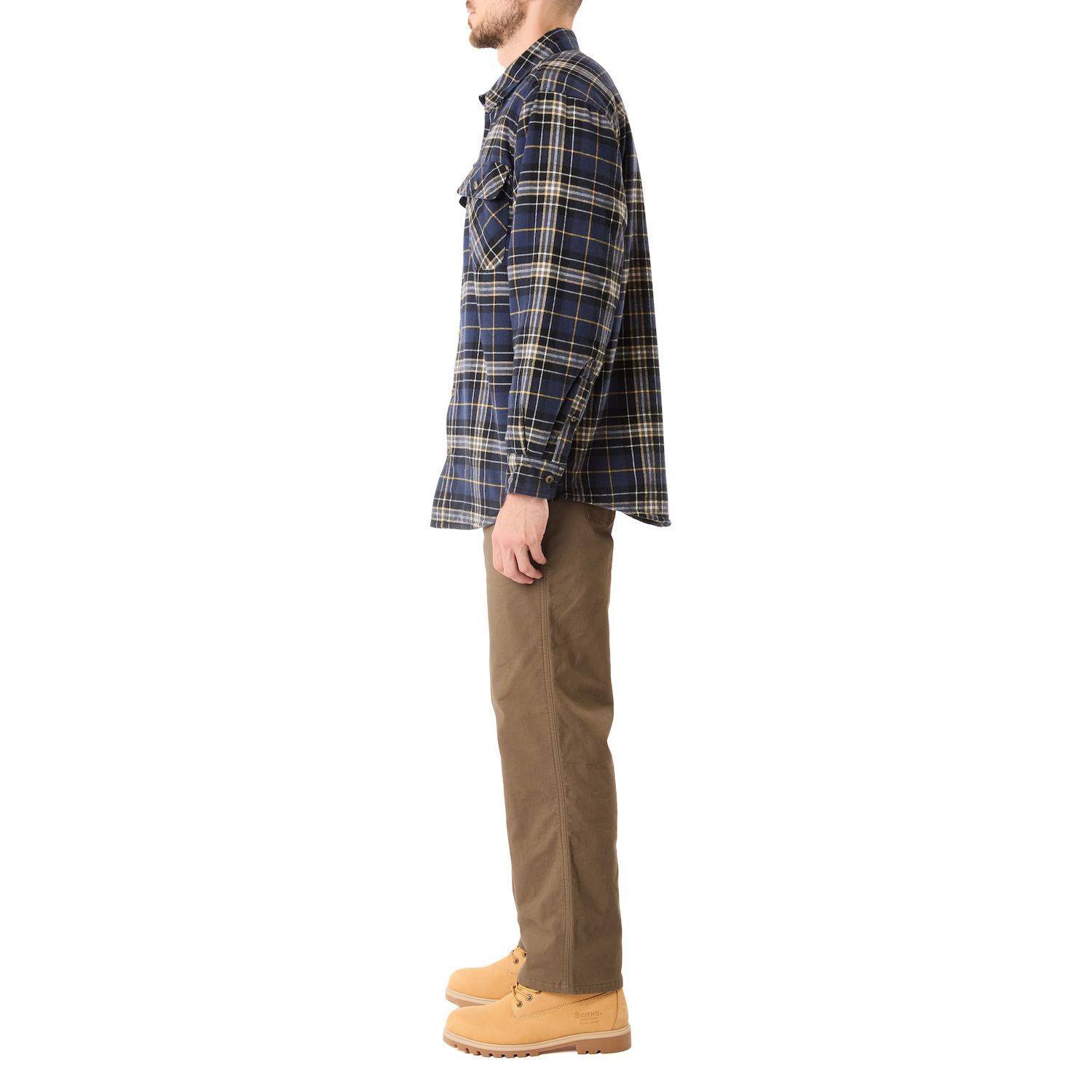 Smith's Workwear Men's Stretch Fleece Lined Canvas 5-Pocket Pant – Dark Olive (Big & Tall Sizes)