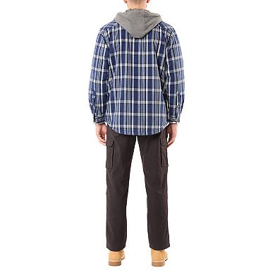 Big & Tall Smith's Workwear Sherpa-Lined Hooded Flannel Shacket