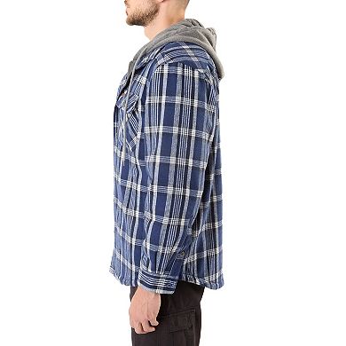 Big & Tall Smith's Workwear Sherpa-Lined Hooded Flannel Shacket