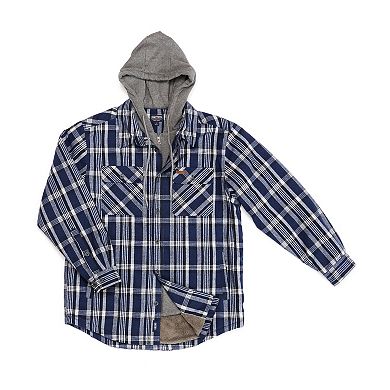 Big & Tall Smith's Workwear Sherpa-Lined Hooded Flannel Shacket