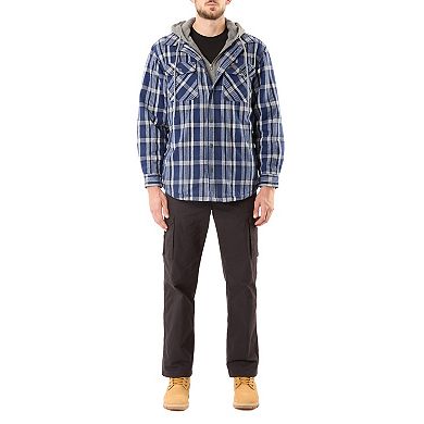 Big & Tall Smith's Workwear Sherpa-Lined Hooded Flannel Shacket