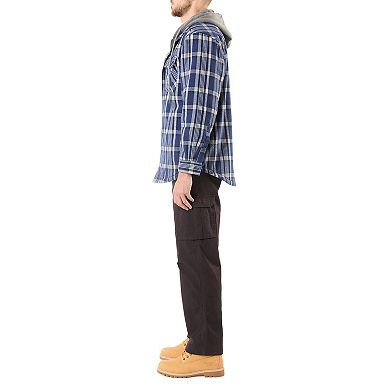Big & Tall Smith's Workwear Sherpa-Lined Hooded Flannel Shacket
