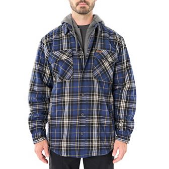 Big & Tall Smith's Workwear Sherpa-Lined Hooded Flannel Shacket