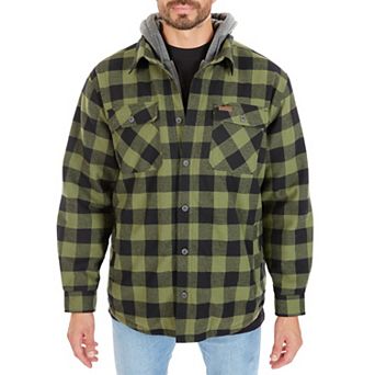 Big & Tall Smith's Workwear Sherpa-Lined Hooded Flannel Shacket
