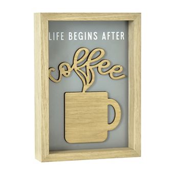 Belle Maison Life Begins After Coffee Caption Art Box Table Decor
