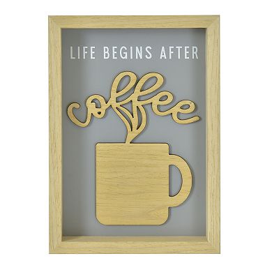 Belle Maison Life Begins After Coffee Caption Art Box Table Decor