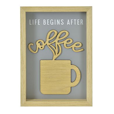 Belle Maison Life Begins After Coffee Caption Art Box Table Decor