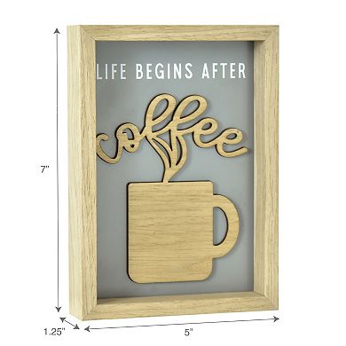 Belle Maison Life Begins After Coffee Caption Art Box Table Decor