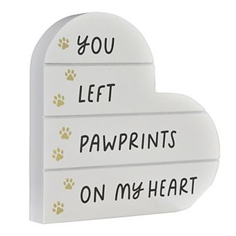 Belle Maison Pawprint Heart Figural Caption Art Box Table Decor