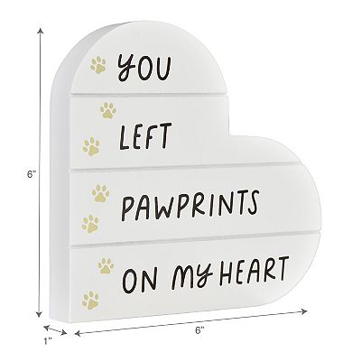 Belle Maison Pawprint Heart Figural Caption Art Box Table Decor