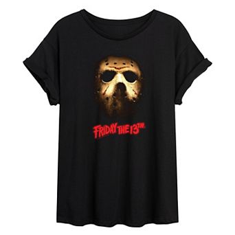 Juniors' Friday The 13th Mask Oversized Tee