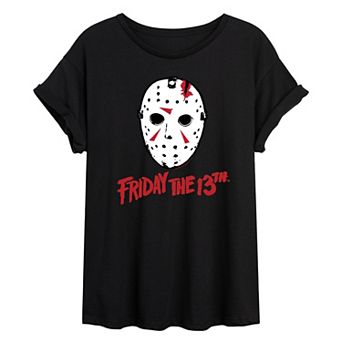 Juniors' Friday The 13th Mask Oversized Tee