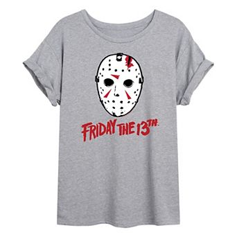 Juniors' Friday The 13th Mask Oversized Tee