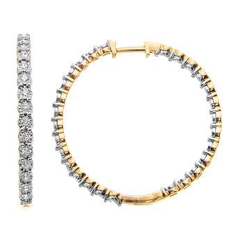 Diamond Brilliance 1 Carat T.W. Diamond Hoop Earrings