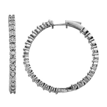 Diamond Brilliance 1 Carat T.W. Diamond Hoop Earrings