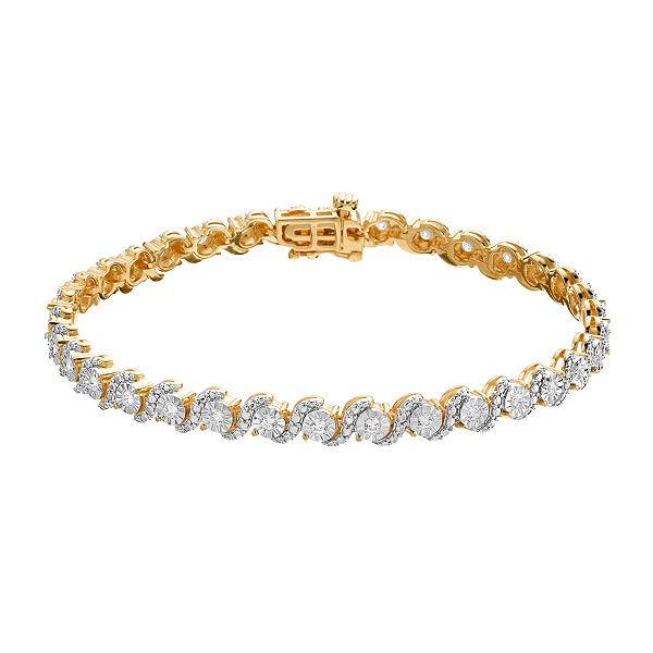 Diamond Brilliance 1 Carat T.W. Diamond Fashion Bracelet - Gold Tone