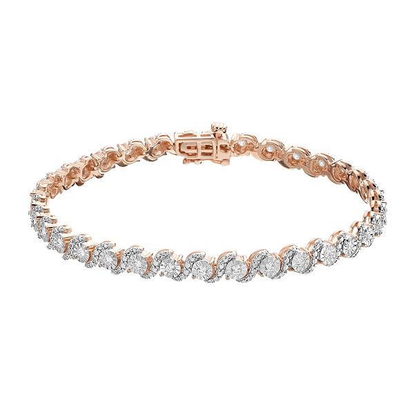 Diamond Brilliance 1 Carat T.W. Diamond Fashion Bracelet - Rose Tone