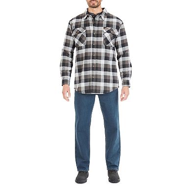 Big & Tall Smith's Workwear Sherpa-Lined Flannel Shirt Jacket