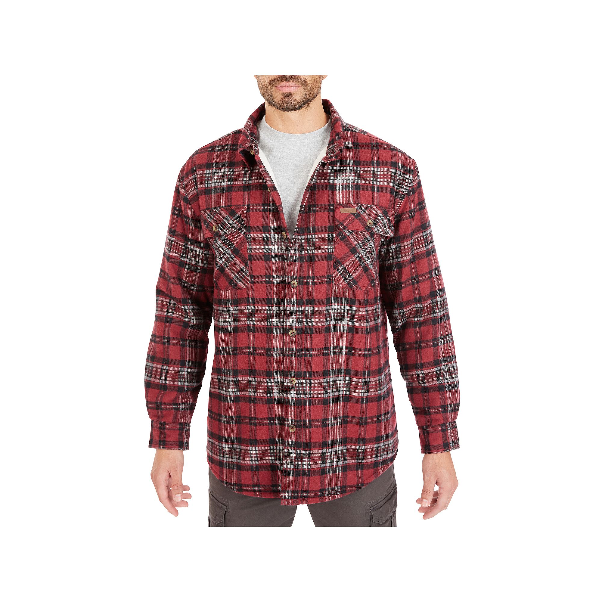 Big & Tall Smiths Workwear Sherpa-Lined Flannel Shirt Jacket, Mens, Size: