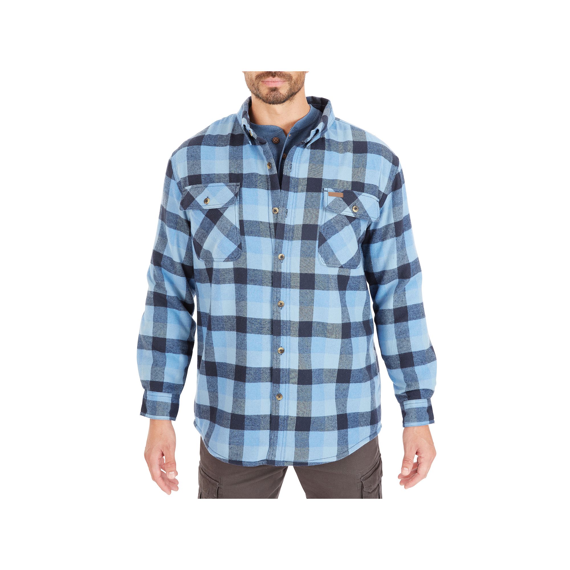 Big & Tall Smiths Workwear Sherpa-Lined Flannel Shirt Jacket, Mens, Size: