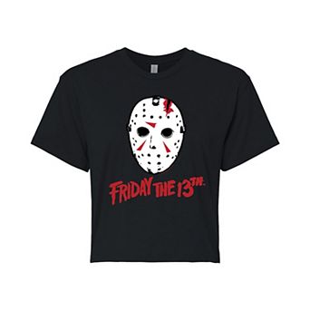 Juniors' Friday The 13th Mask Cropped Tee