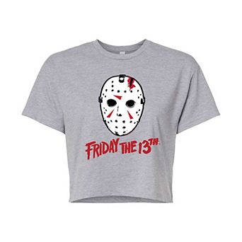 Juniors' Friday The 13th Mask Cropped Tee