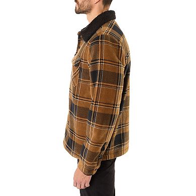 Big & Tall Smith's Workwear Sherpa-Lined Plaid Polarfleece Jacket