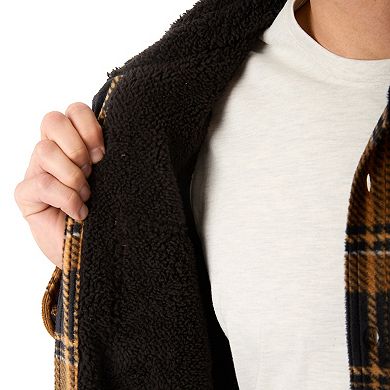 Big & Tall Smith's Workwear Sherpa-Lined Plaid Polarfleece Jacket