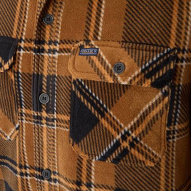 Big & Tall Smith's Workwear Sherpa-Lined Plaid Polarfleece Jacket