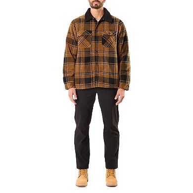 Big & Tall Smith's Workwear Sherpa-Lined Plaid Polarfleece Jacket