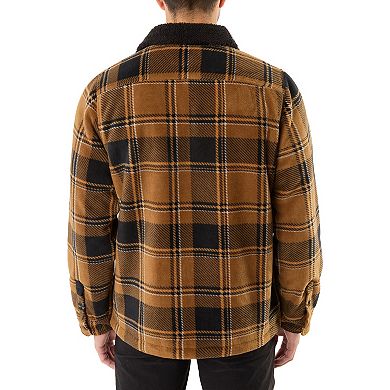 Big & Tall Smith's Workwear Sherpa-Lined Plaid Polarfleece Jacket