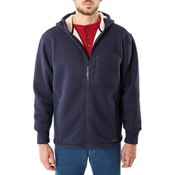 Big & Tall Smith's Workwear Sherpa-Lined Thermal Full-Zip Hooded Shacket