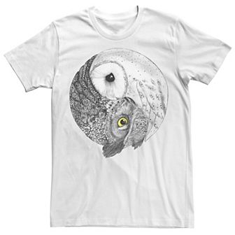 Men's Owls Yin Yang Symbol Graphic Tee