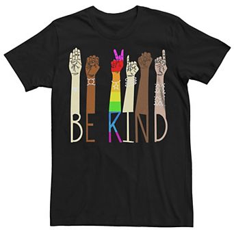 Men's Pride Be Kind ASL Sign Language Hands Graphic Tee